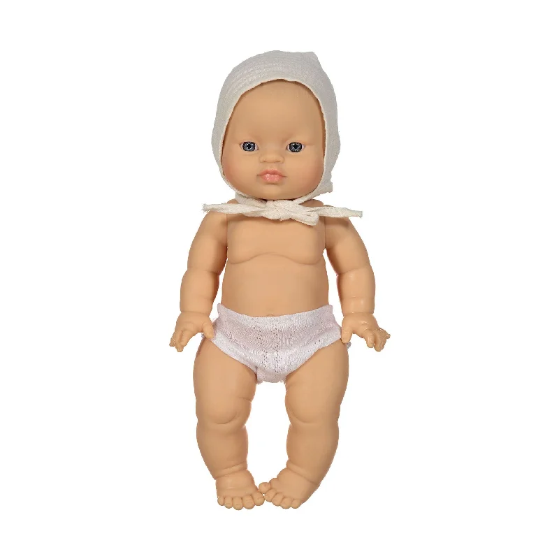 MiniKane Ecru Double Gauze Bonnet