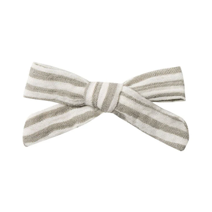 Rylee and Cru Olive Stripe Clip Bow